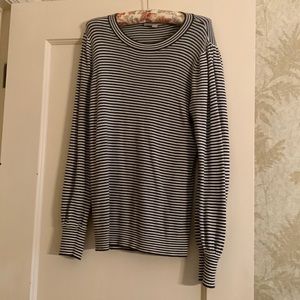 Loft sweater size M/gray with white stripes